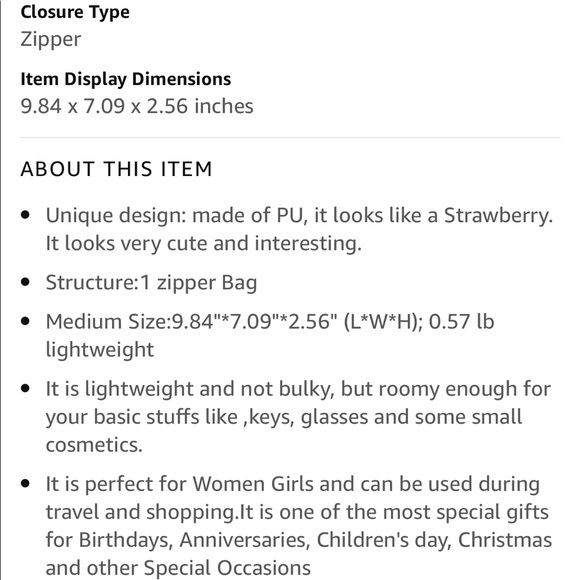 Kitsch Cute Kawaii Vinyl Strawberry Purse 🍓 - Picture 7 of 7